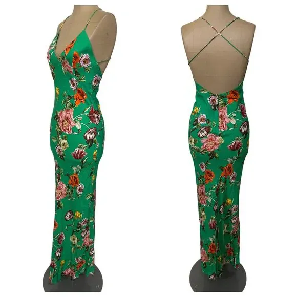 Alice + Olivia Maxi Dress Loma Green Floral - Picture 5 of 7